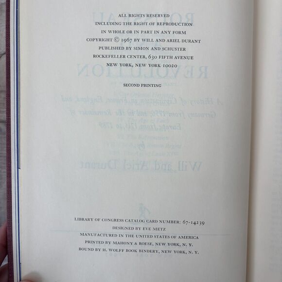 Vtg Rousseau & Revolution Hardcover Coffee Table Book History Civilization Decor - Picture 6 of 12